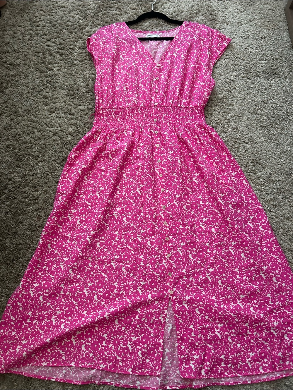 Sonoma Floral Midi Dress in Pink & White Size XXL